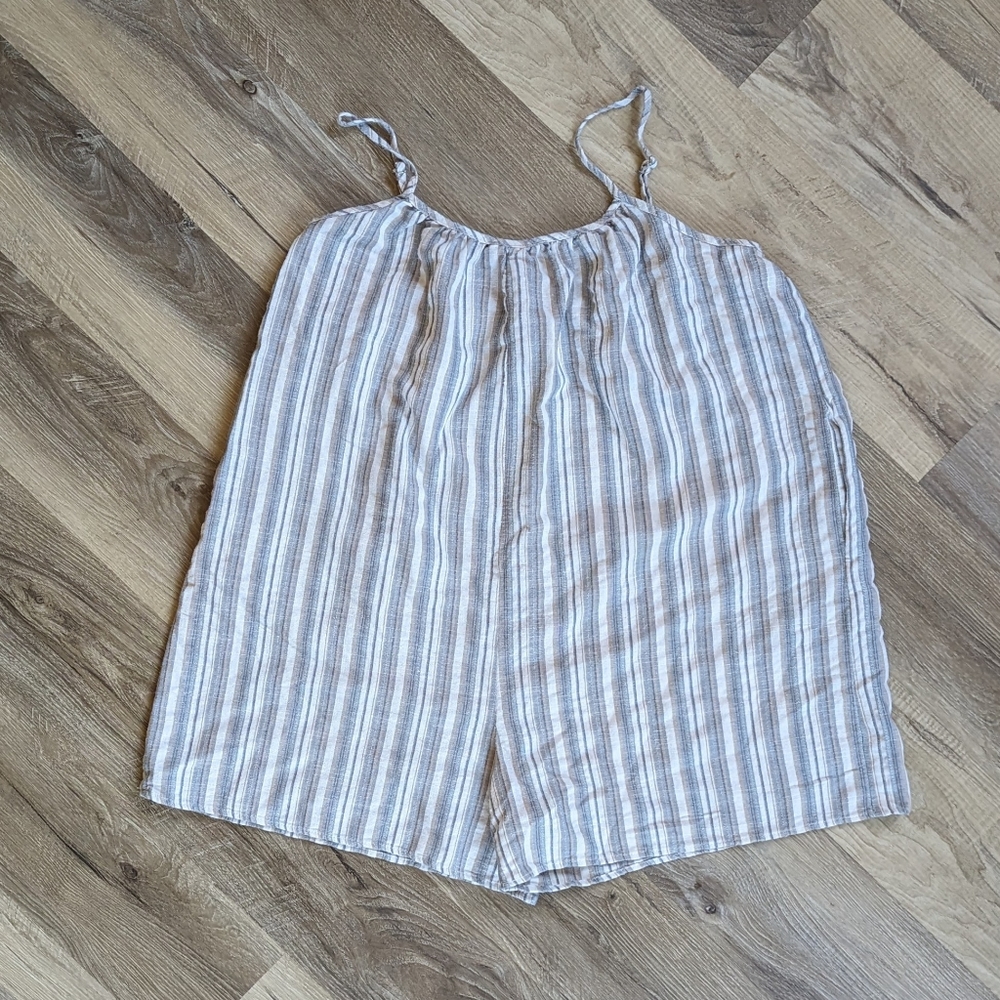 Striped Linen Blend Romper